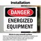 Signmission Energized Equipment Danger Sign, Vinyl Decal, 7in W x 5in L, 2PK OS-2PACK-DS-D-57-L-2283 - alternate 2